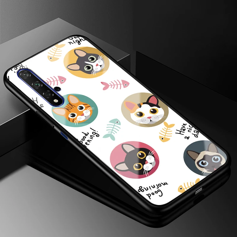 14 Для huawei Nova 5 T чехол Nova5T PC Пластиковый стеклянный чехол для телефона черный ТПУ бампер чехол для huawei Nova 5 T Nova 5 T чехол - Цвет: 14