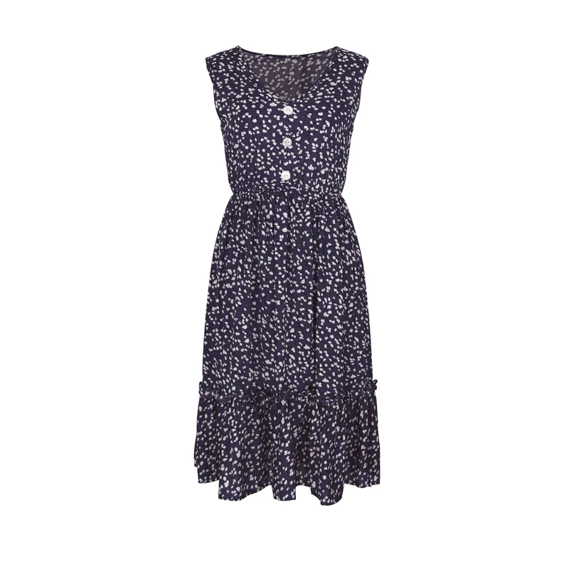 

Summer Floral Print Maxi Dress Women Vintage Elegant V-neck Tank Sexy Party Dresses A-line Casual Boho Style Beach Dress Female