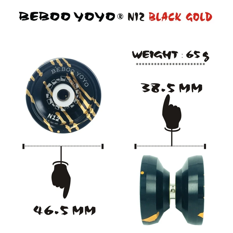 

BEBOOYOYO Metal Yoyo Professional Yoyo Set Yo Yo + Glove N12 Yo-Yo Metal Yoyo Classic Toys Gift Present