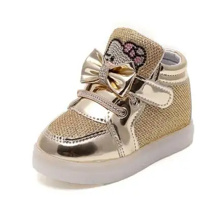 Весенняя Новинка Брендовая детская обувь на липучке Светящаяся с подсветкой