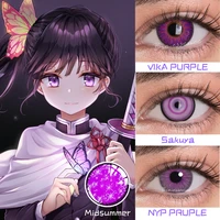Bio-essence 2Pcs Pair Cosplay Color Contact Lenses for Eyes Cartoon Anime Accessories Pruple Lens Pupilentes