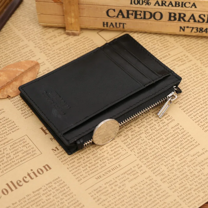 Мини Мужской кошелек из натуральной кожи тонкий мужской маленький держатель для