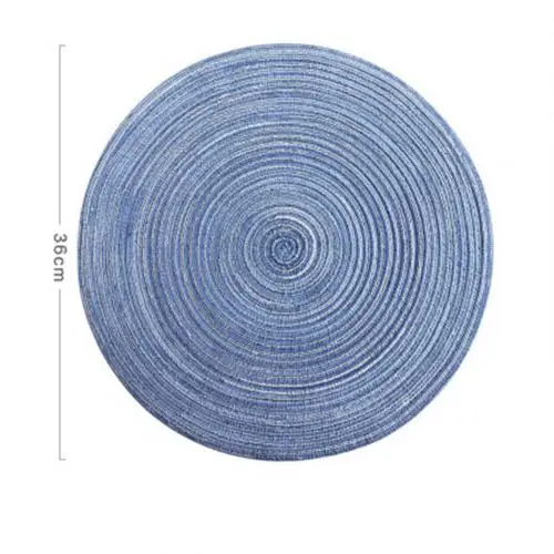Dark Blue L Модные круглые подставки для чашек, теплоизолированный обеденный стол, коврик для чаши, коврик для тарелок, нескользящий настольный декор, подставки для стола, коврики для украшения - Цвет: Dark Blue L