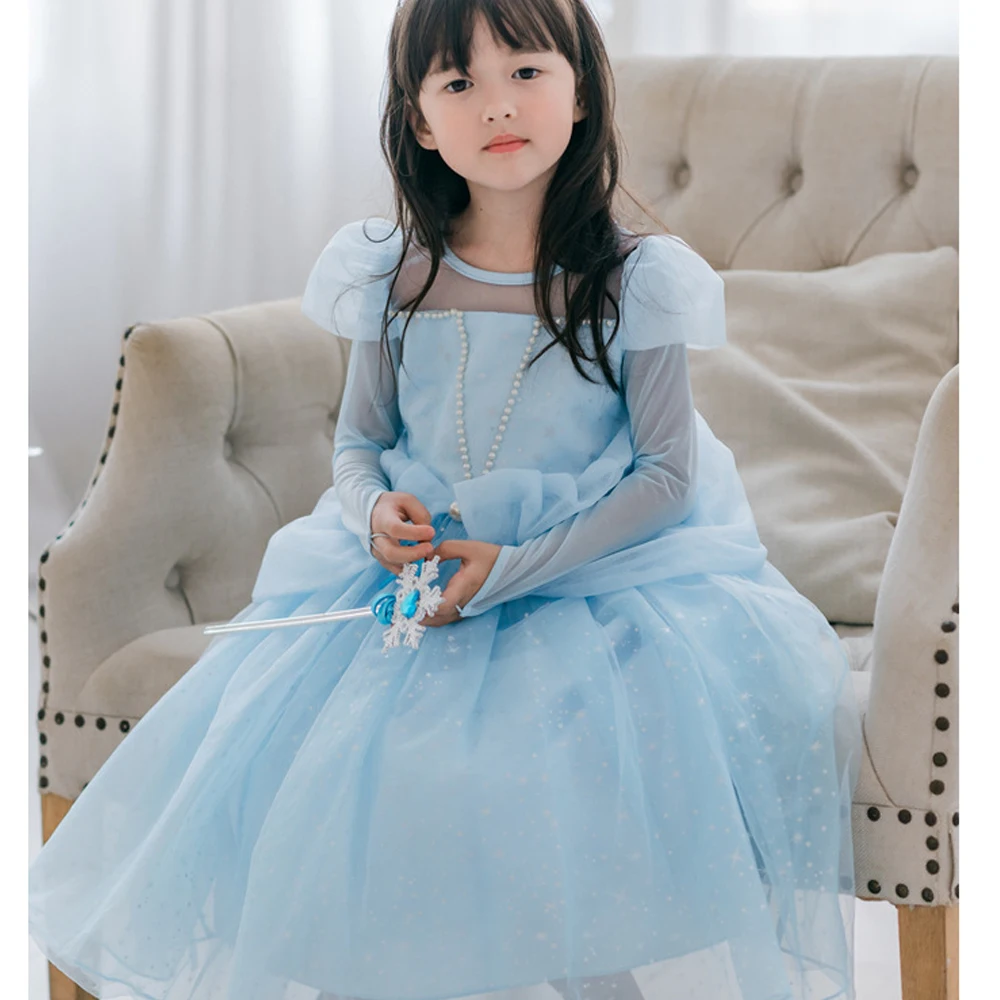 

Children's Day Stage Costume Girls Princess Aisha Cosplay Fairy Tale Uniforms Halloween Cotton Inner Layer Mesh Dress