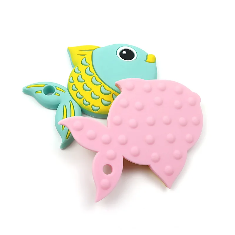 Baby Silicone Fish Teethers Necklace Set BPA Free Toys Cute Animal Baby Teether Silicone Preferential Portfolio