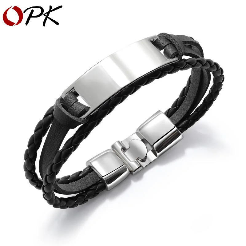 OPK Европейская и американская мода мужской браслет простой многослойный тканый
