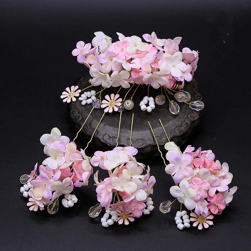 Набор красивых заколок для волос hanfu принцессы 4 цвета карнавальные головные