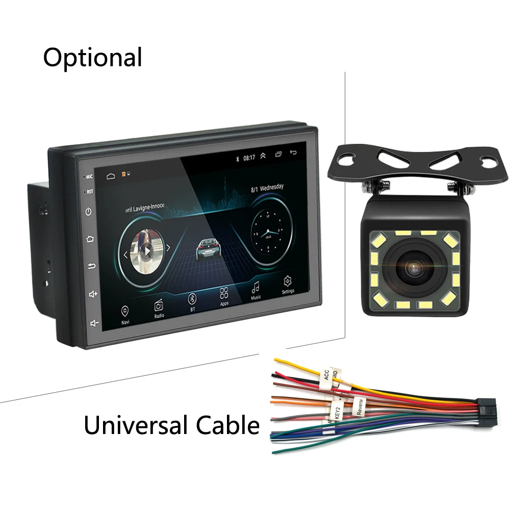 

Автомобильный мультимедийный mp5-плеер, стерео-система на Android, с 7 "сенсорным экраном, GPS Навигатором, Wi-Fi, Bluetooth, FM радио, типоразмер 2DIN