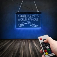 personalized name world famous guitar lounge led neon wall sign music band guitarist led acrylic display sign for music studio