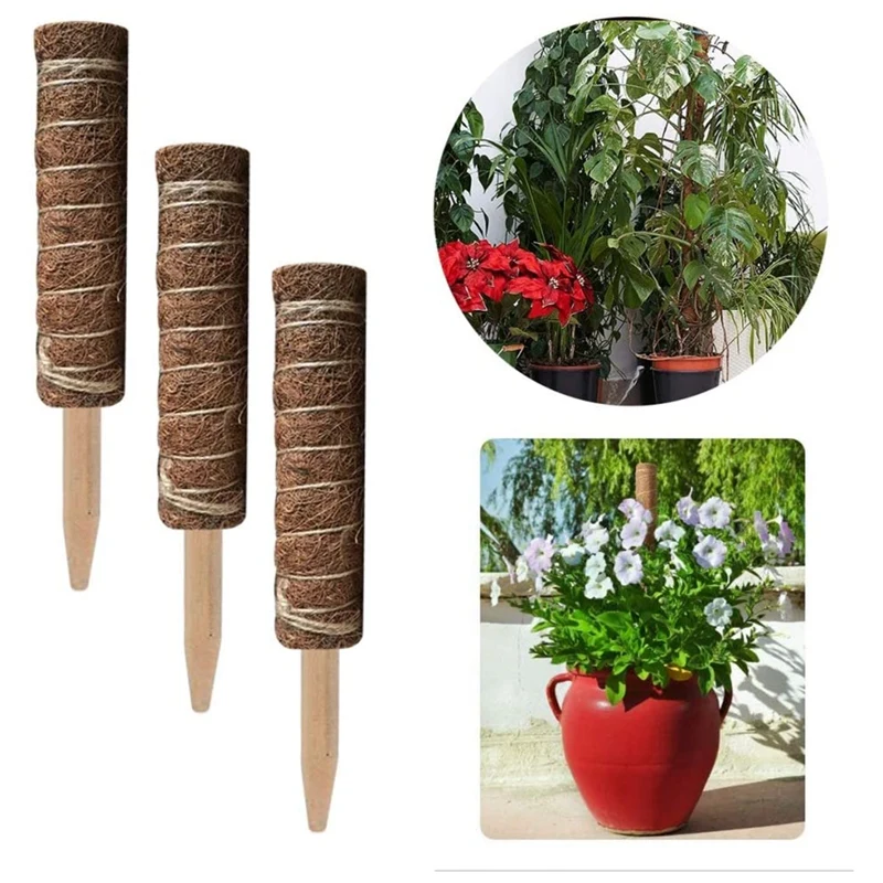 

4 Pack Coir Totem Pole Coir Moss Totem Pole for Plant Support Extension Climbing Indoor Plants Creepers 30cm