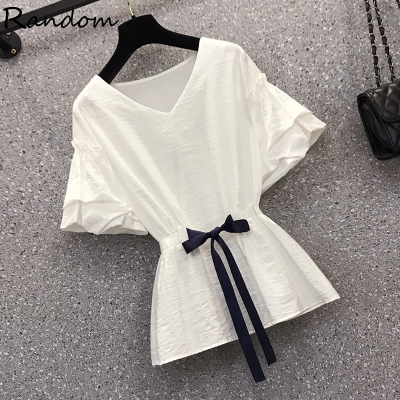 

High Quality Elegant Shirts Plus Size L-4XL Women Shirt Sleeve Solid Office Ladies Blouse Fashion Clothes Blue White Tops New