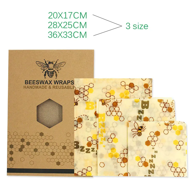 Bee-pattern Многоразовый пчелиный воск Свежая Упаковка герметичная пищевая упаковка вакуумная пищевая пленка для хранения пчелиный воск свежая ткань кухонные инструменты - Цвет: Bee-pattern