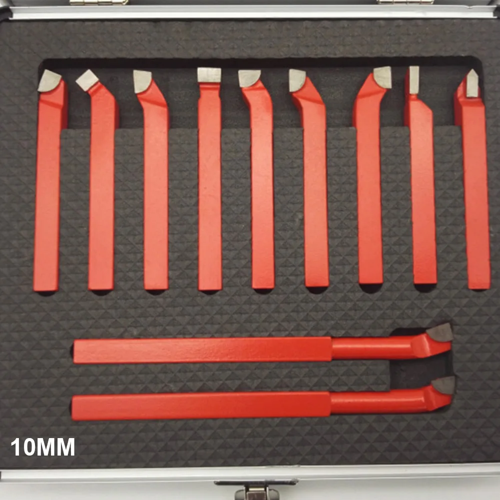 

11 Pcs Carbide Tip Tipped Cutter Tool Bit Cutting Set Tools for Metal CNC Lathe TRYC889
