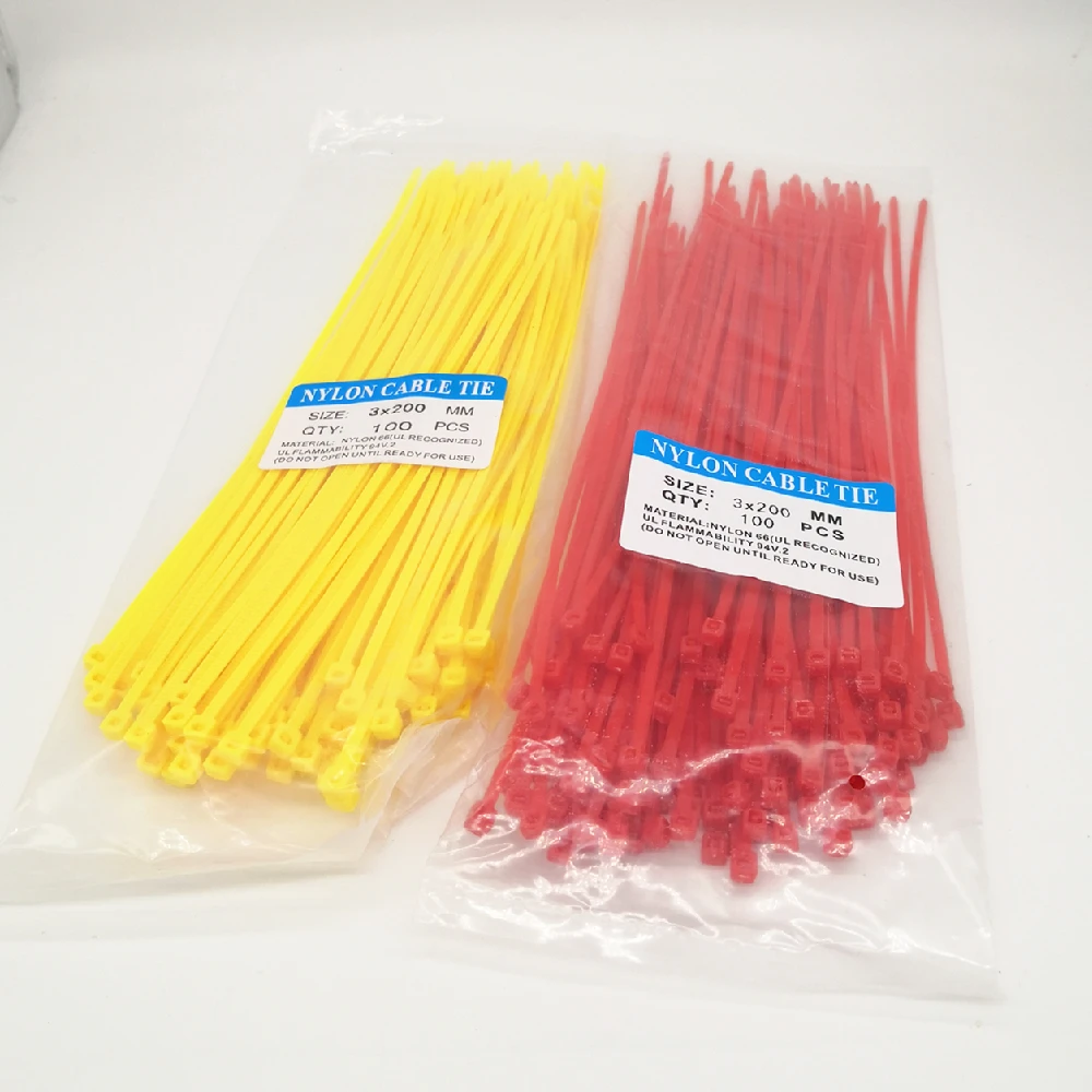 100 шт. самоблокирующиеся пластиковые нейлоновые кабельные стяжки|Изоляционные