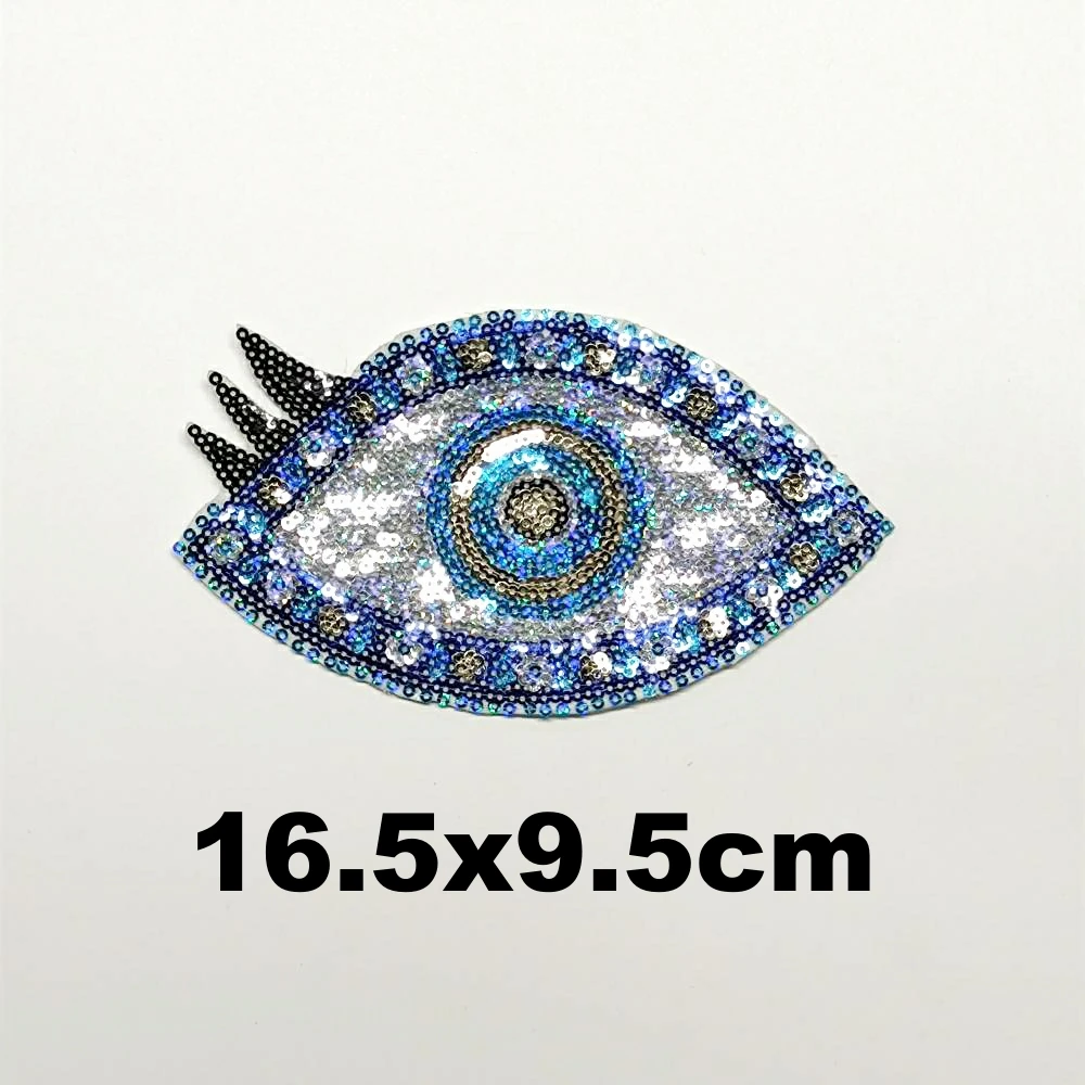 

iron-on large embroidery big eyes patches for clothing DO-3229