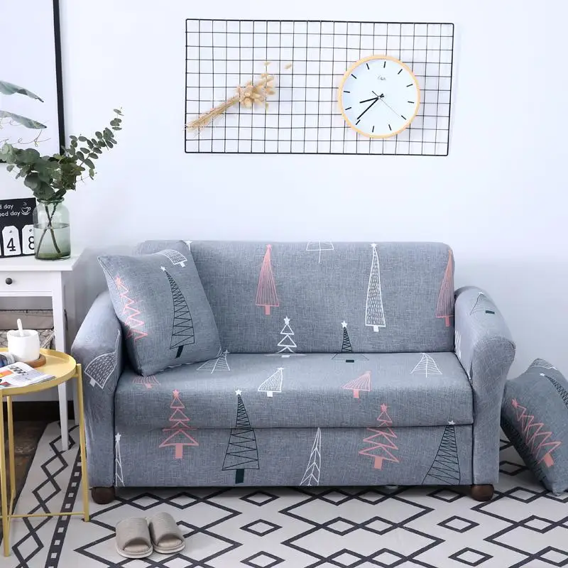 

45Grey Deer Plaid printed Stretch Sofa Slipcover Soft Polyester Sofa Cover Furniture Protector