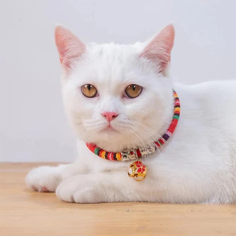 

Cat Accessories Cute Cat Bell Collar PET Supplies Shrinkable Japanese Style Elastic Band Bell Anti-lost For Cat Dog Necklace