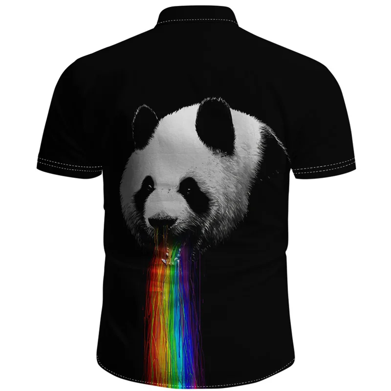 New panda printed men's 3D shirt fine dyed cloth shirt leisure beach Harajuku hip hop shirt 3D printed shirt
