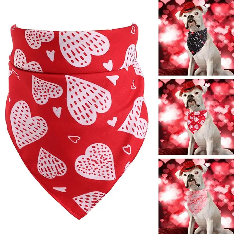 

Женская Бандана с буквенным принтом в виде сердца, нагрудник для собаки, треугольный нагрудник для собаки на День святого Валентина