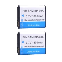 Аккумуляторная батарея для камеры Samsung 2 шт. 1800 мАч BP 70A BP70A ST66 ST700