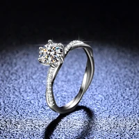 0 5 carat1 carat round moissanite stone ring 925 silver women anniversary wedding bands jewelry