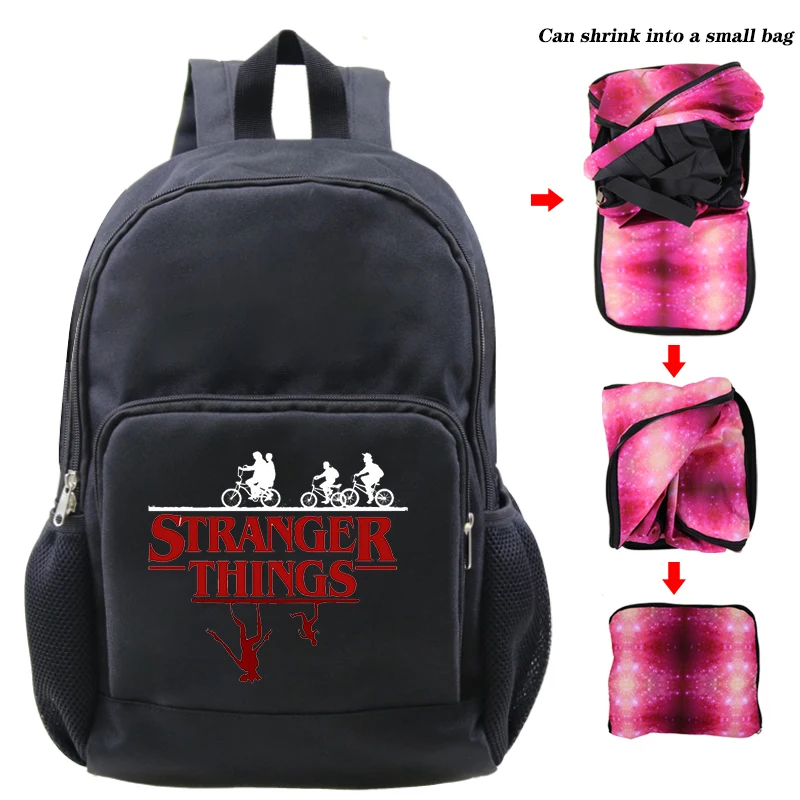 stranger things 12 Детский Школьный рюкзак сумка из сериала очень странные путешествия рюкзак; рюкзак для студентов из сериала очень странные складной рюкзак Rugzak Sac Doc - Цвет: stranger things 12