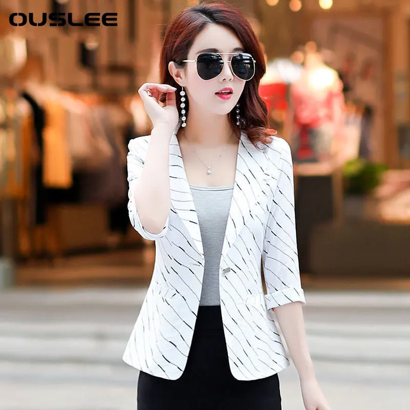 OUSLEE-Stripe Blazer для женщин