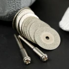 1 2 шт.комплект, Алмазное режущее колесо 20 мм, режущее колесо с алмазным покрытием и оправка 2 шт. для вращающегося инструмента Dremel