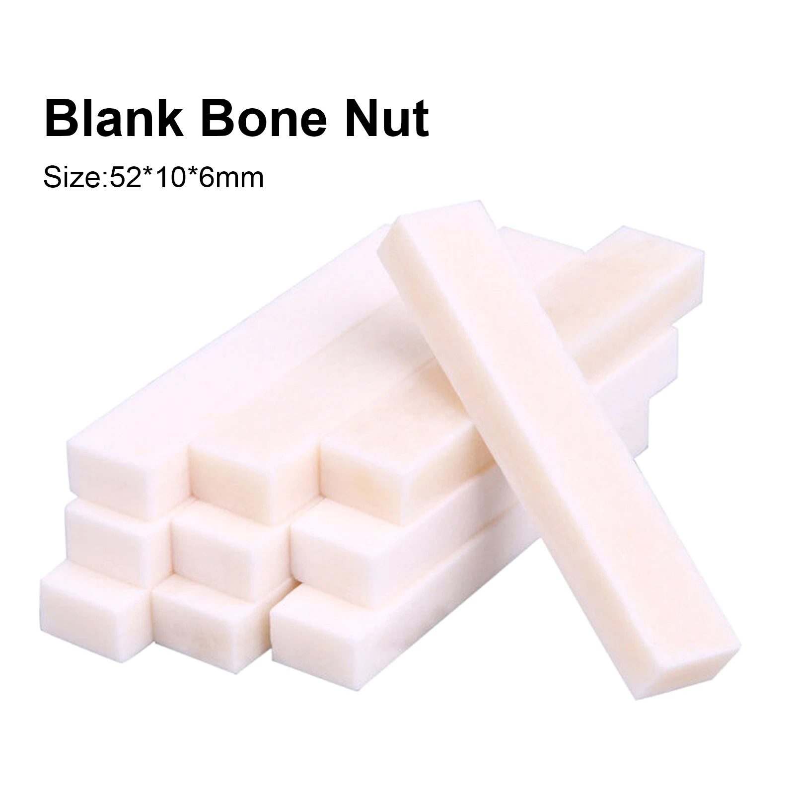 

5PCS Guitar Blank Bone Nuts For Electric Bass Guitar Mandolin Banjo Ukulele 52x6x10mm Portable guitar accessories parts