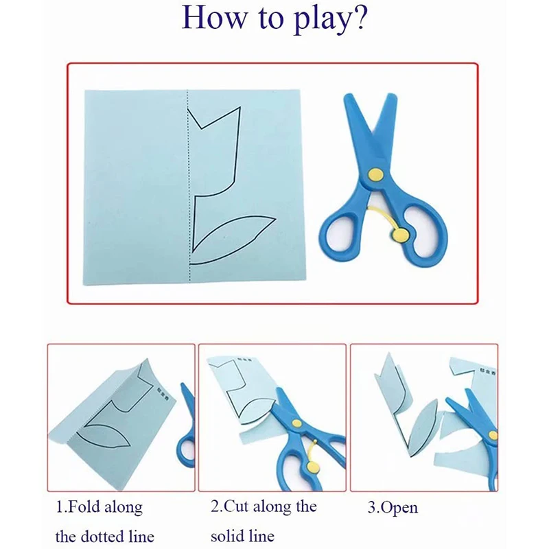 

48pcs Children Cartoon DIY Colorful Paper Cutting Folding kingergarden Kids Educational Art Craft with scissor Tools Gifts
