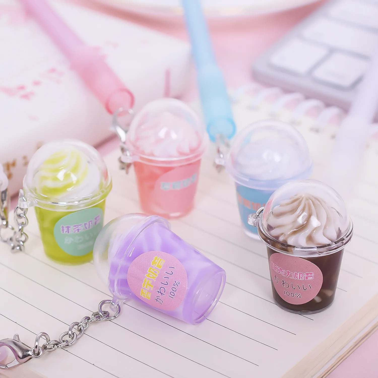 

36 шт./лот Kawaii Milkshake подвеска гелевая ручка Милая 0,5 мм черная чернильная нейтральная ручка рекламный подарок канцелярские школьные принадле...