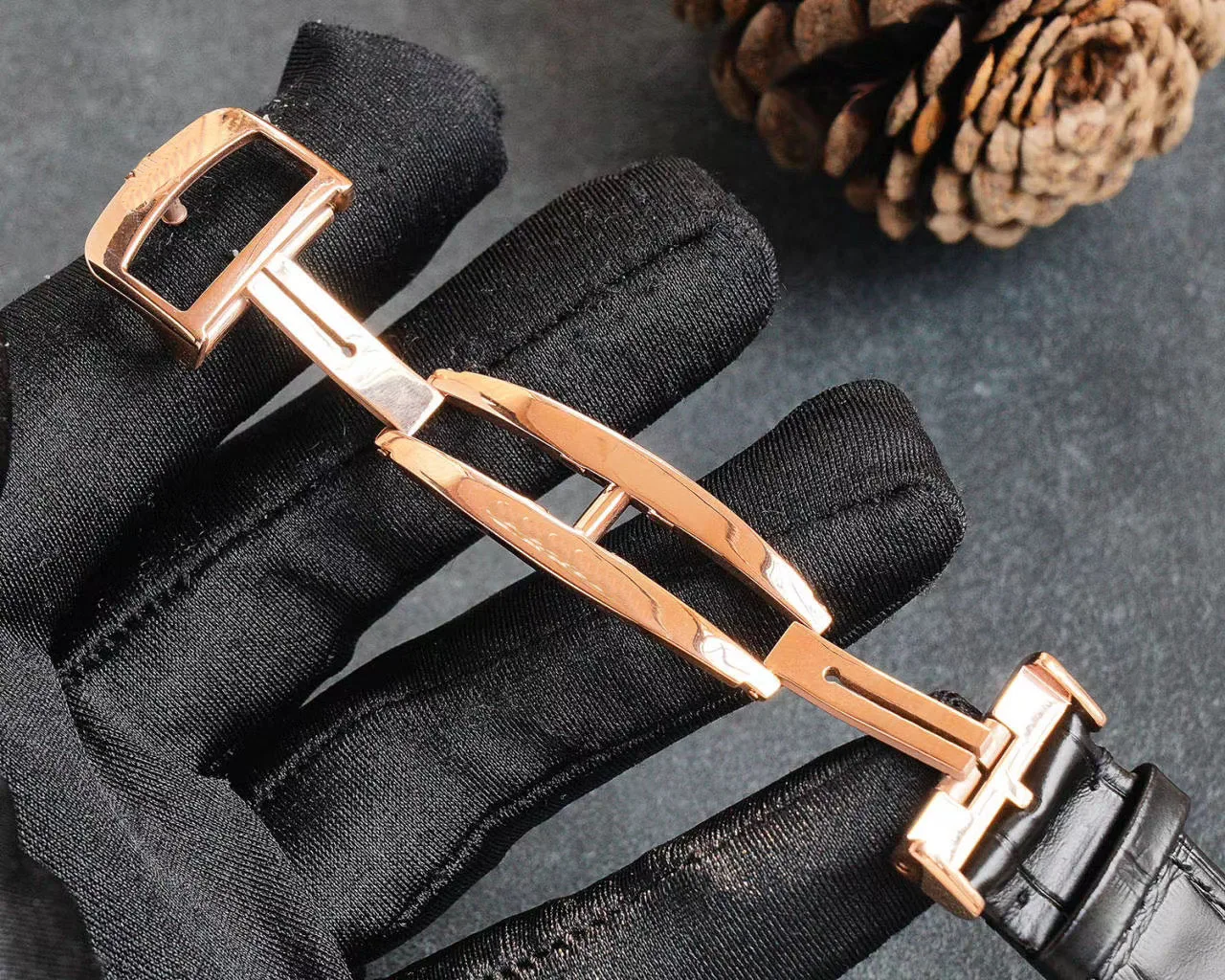 

Luxury Brand New Men Diamond Bezel Rose Gold Automatic Mechanical Multi-function Stainless Steel Black Leather Watch Sapphire