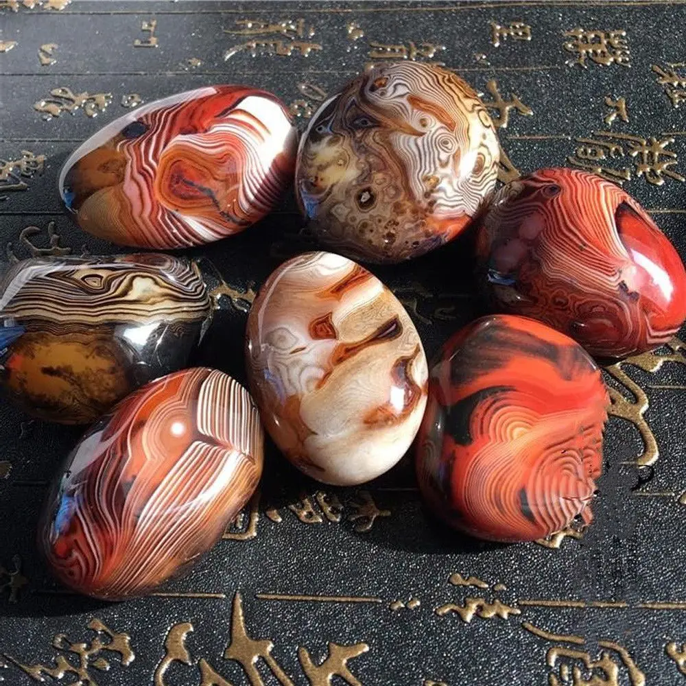 

5pcs Factory Price Natural Agate Stone Good Luck Madagascar Banded Agate Body Heathy Raw Gemstone Specimen Collection Gift