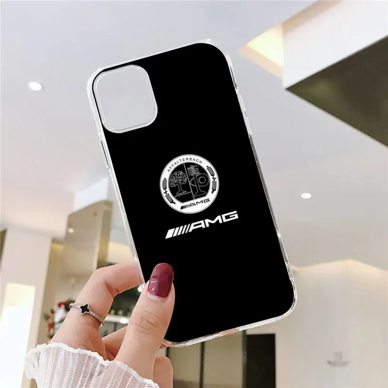 

Luxury Mercedes Benz AMG Car Phone Case Transparent soft For iphone 5 5s 5c se 6 6s 7 8 11 12 plus mini x xs xr pro max