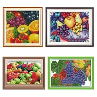fruits cross stitch kit stamped pattern counted 11ct 14ct print handmade embroidery thread needlework decoration art sewing set