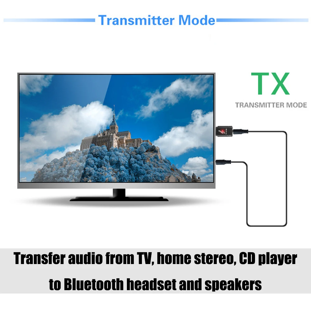 Универсальный USB Bluetooth передатчик приемник 2 в 1 5 0 ключ 3 мм AUX для ТВ ПК