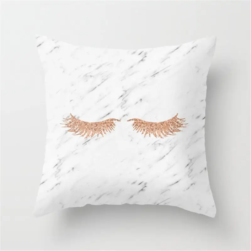 Doreen Box 1 Piece 45*45 cm Polyester Decorative Pillow Covers Bow-knot Letter Marble Leaf Printed Fashion Pink Case | Дом и сад