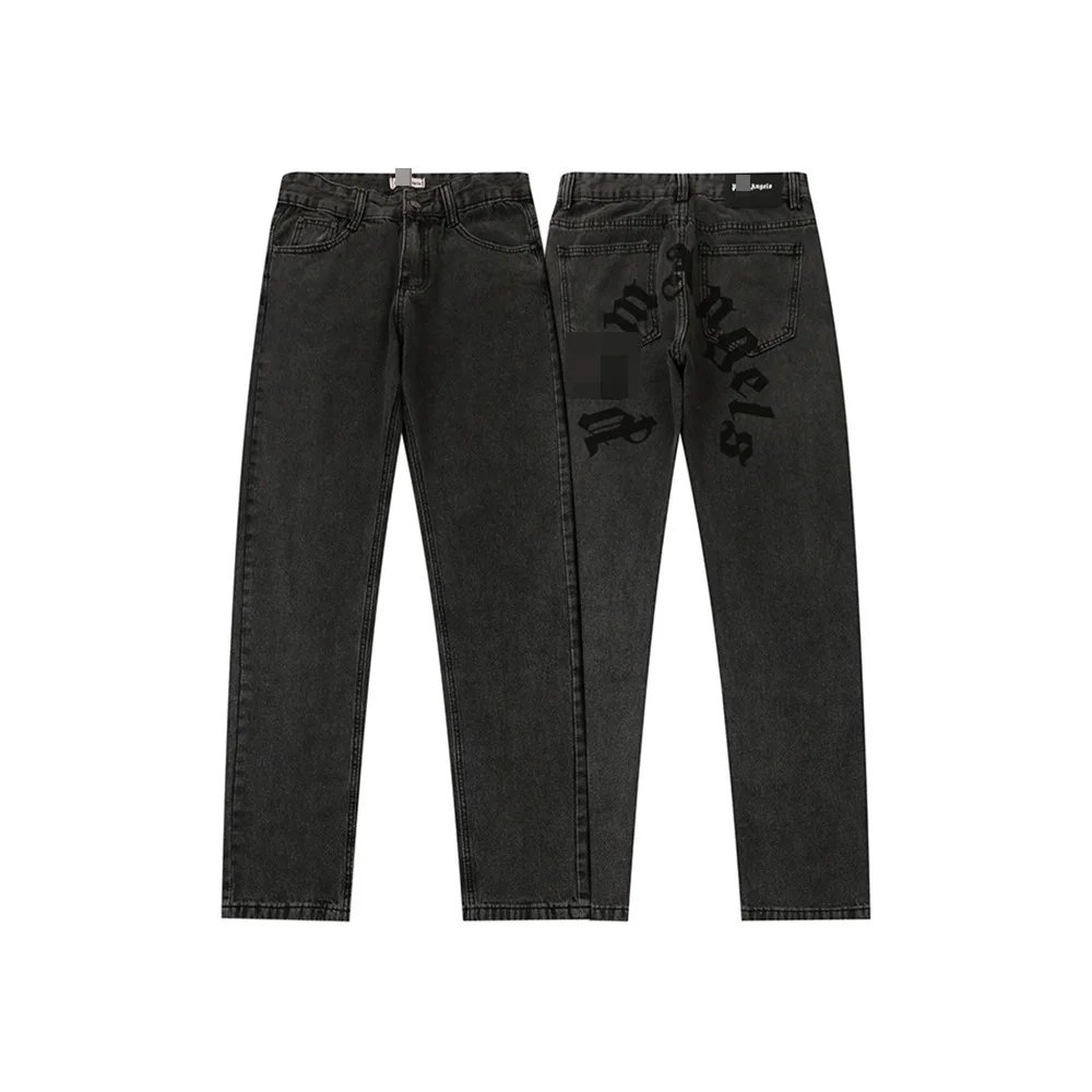 

Meichao palm PA angels angel brokenhead bear wash used printed jeans pants