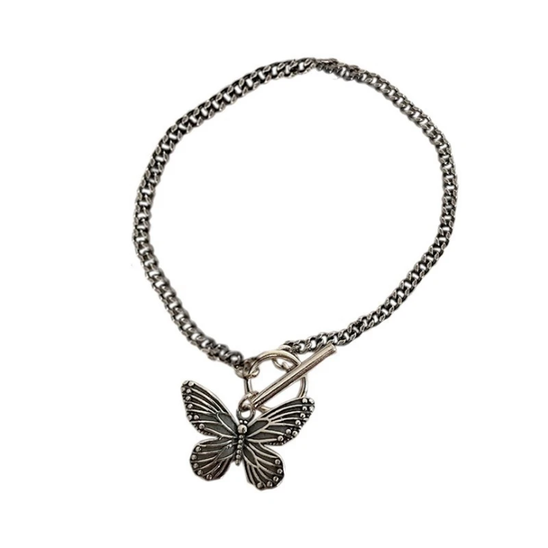 Бесплатная доставка винтажный панк стиль тибетская Серебряная бабочка браслет