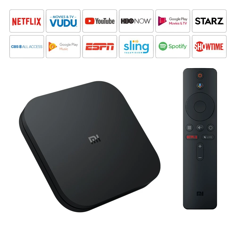 Оригинальный ТВ-приставка Xiaomi Mi Box S 4K HDR Android TV 8 1 2G 8G WIFI Google Cast Netflix IPTV телеприставка