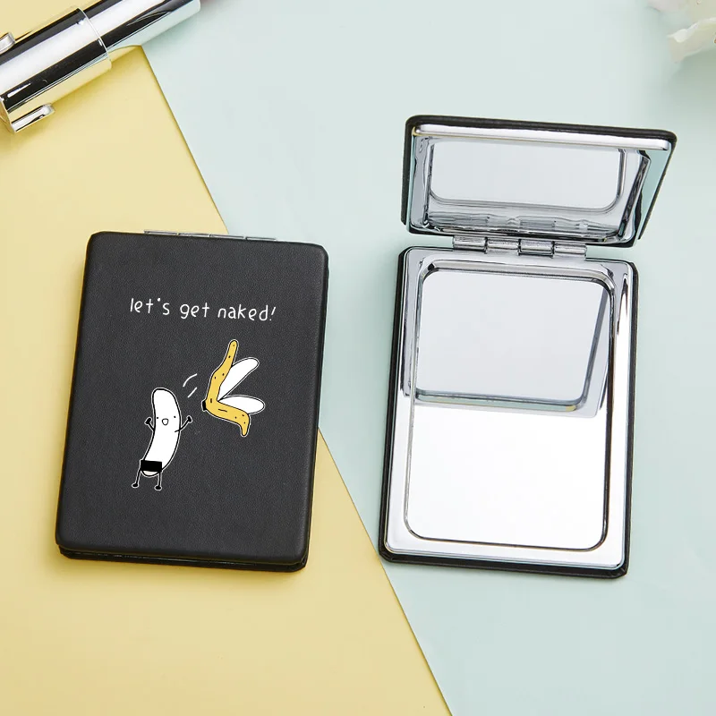 Милое мини-зеркало для макияжа с мультяшной Свинкой портативное двустороннее