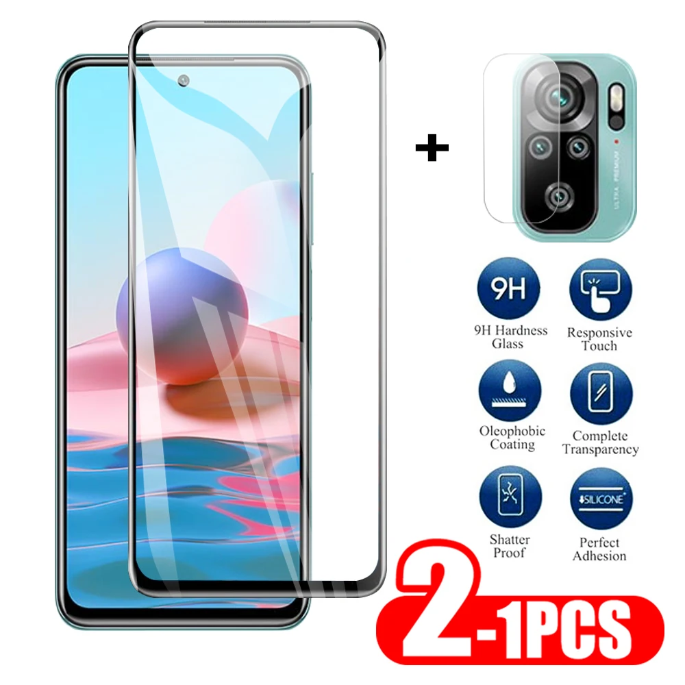 

1-2 шт. сенсорный экран + камера Стекло для Xiaomi Redmi Примечание 10 10S Защитная пленка для экрана для redmi Note 10 pro max сенсорный экран Объектив защитна...