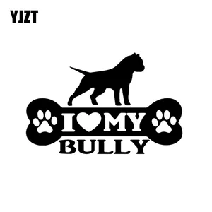 YJZT 14.8X9.6CM американская выпуклость Кость Собака питбулл Автомобильная Наклейка Виниловая наклейка мультфильм декор черныйсеребряный цвет