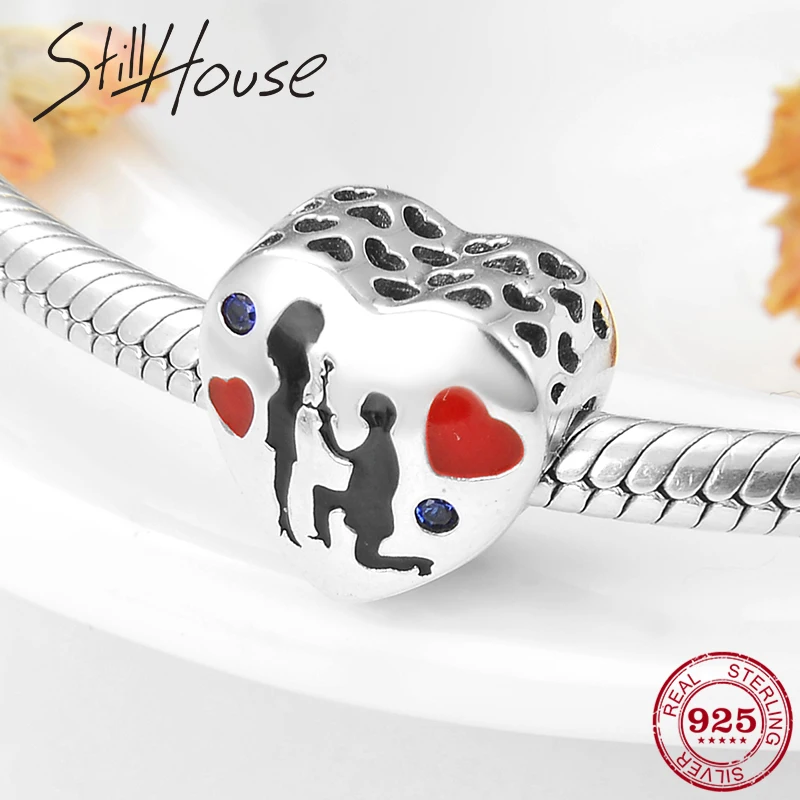 2019 Romantic Fit Original European Charm Bracelet 925 Sterling Silver DIY Gift propose marriage Beads for Jewelry making | Украшения и