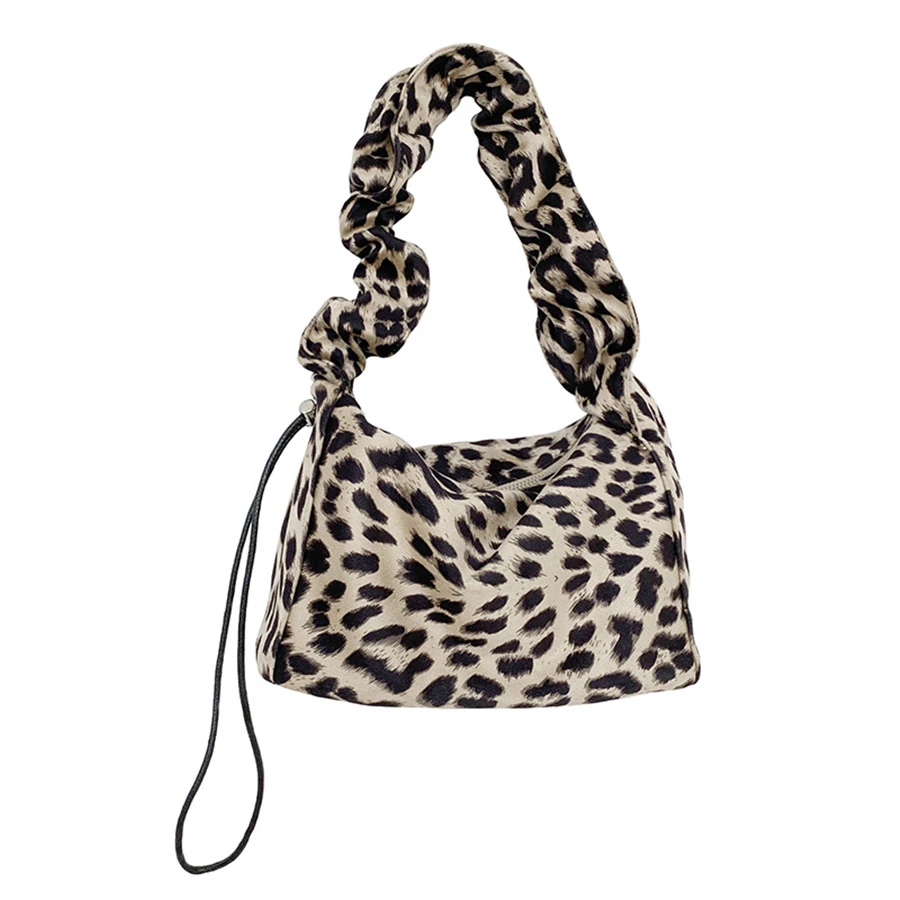 

Handbag Autumn/Winter 2020 Korean New Pleated Women's Hand Bag Trend Underarm Shoulder Bag Fashion Leopard Print Armpit Bags Sac