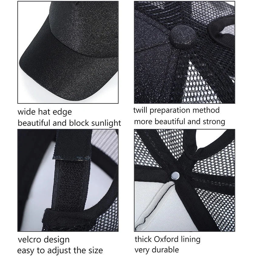 Бейсболка WELROG с блестками женская модная воздухопроницаемая Кепка-Снэпбэк от