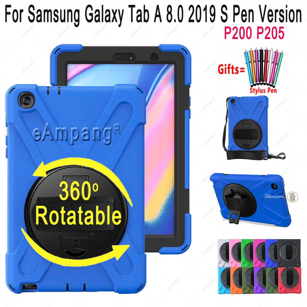 

Чехол с плечевым ремнем для Samsung Galaxy Tab A 8,0, 2019, версия ручки P200 P205, детский безопасный ударопрочный чехол с веревкой