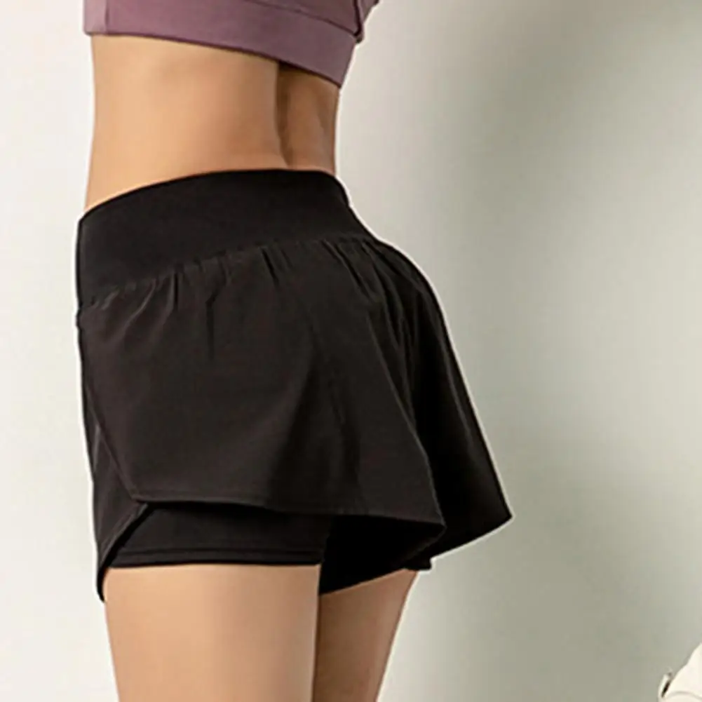 

Women Yoga Shorts High Waist High Elastic Waistband Pants 2-in-1 Women Shorts Summer Sexy Gym Workout Short Pants Yoga Shorts