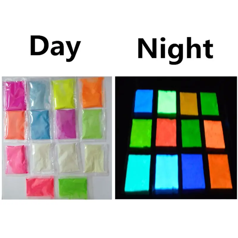 

14 Colors Acrylic Paint Glow in the Dark gold Glowing paint Luminous Pigment Fluorescent Powder painting for Nail Art su G2AC