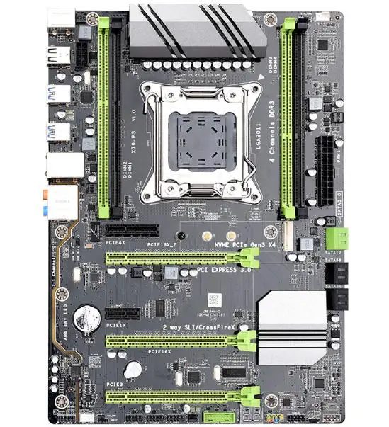 Черная X79-P3 игровая материнская плата, LGA 2011 ATX Поддержка Intel Xeon Core cpu 4X32 GB 128GB DDR3 ram память PCI-E X16 для рабочего стола